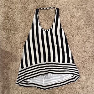 BCBGMaxAzria Black and White Striped Tank Top